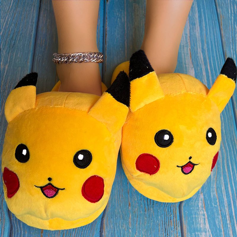 Dép Bông Đi Trong Nhà Hình Hoạt Hình pokemon pikachu 28cm Cho Nam Nữ