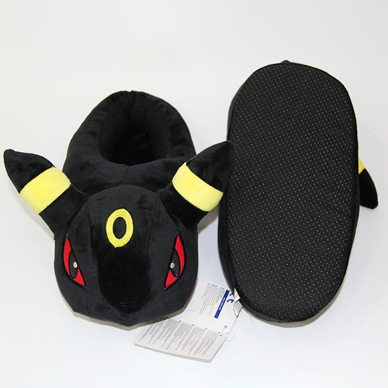 Dép Bông Đi Trong Nhà Hình Hoạt Hình pokemon eevee Omreon Espon night fury 28cm Giữ Ấm Mùa Đông Cho Nam Nữ