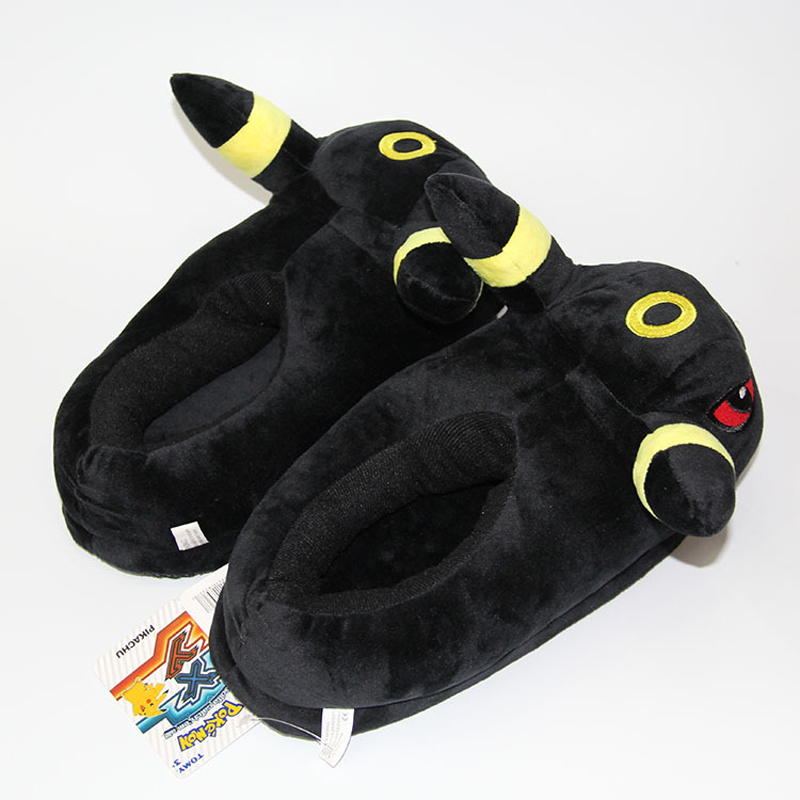 Dép Bông Đi Trong Nhà Hình Hoạt Hình pokemon eevee Omreon Espon night fury 28cm Giữ Ấm Mùa Đông Cho Nam Nữ
