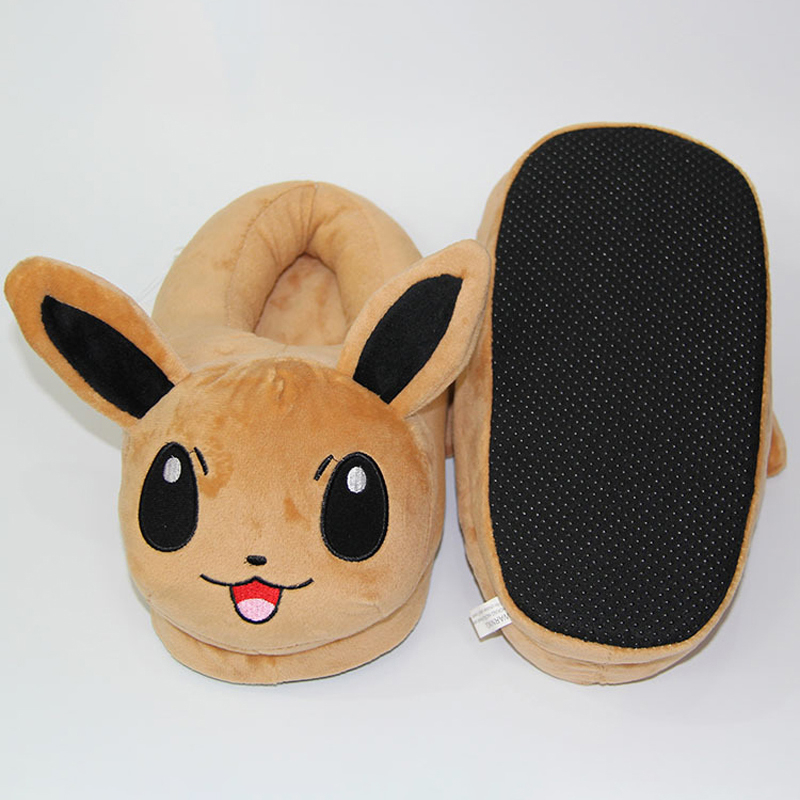 Dép Bông Đi Trong Nhà Hình Hoạt Hình pokemon eevee Omreon Espon night fury 28cm Giữ Ấm Mùa Đông Cho Nam Nữ