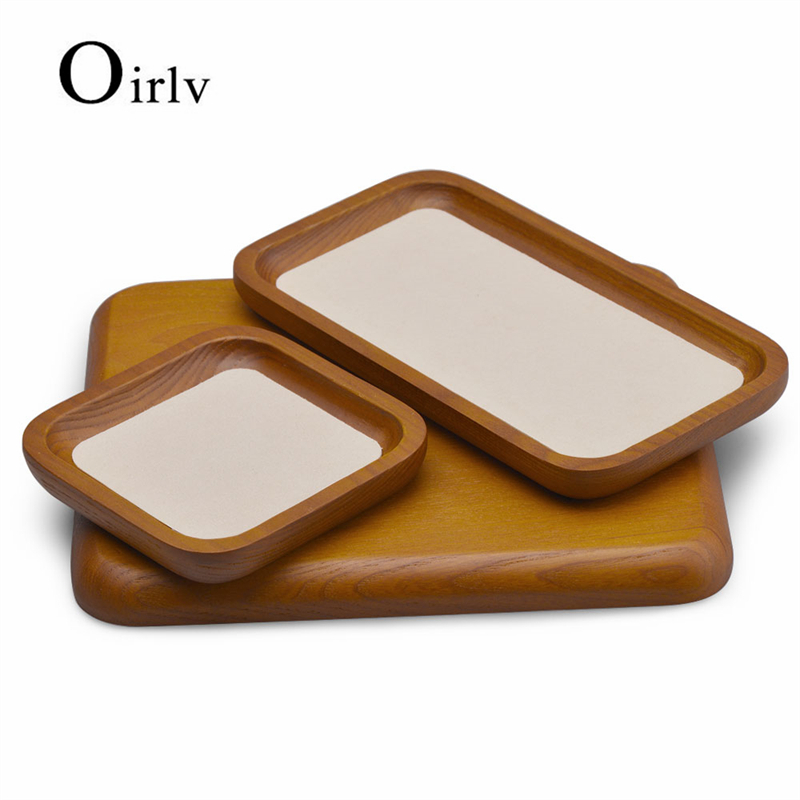 Oirlv Đồ trang sức bằng gỗ rắn Hiển thị khay cho cửa hàng trang sức vòng cổ đặc biệt Xem vàng và bạc Display Disc SM129 SM130