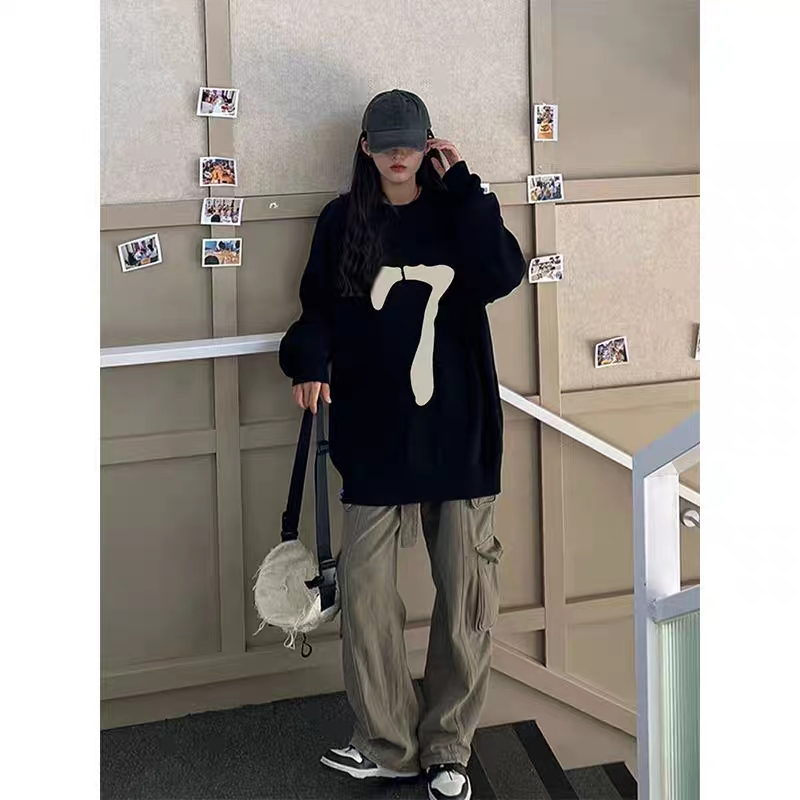 Áo Thun Nam Tay Dài In Số 7 Phong Cách vintage