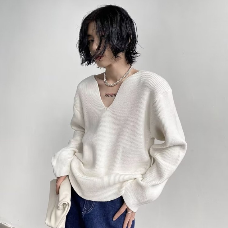 Áo Len Tay Dài Cổ Chữ v Thời Trang Phong Cách Hàn Quốc Cho Nam