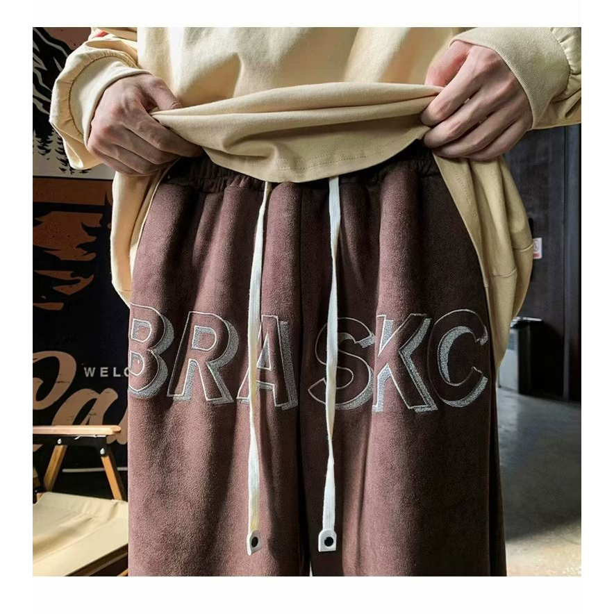 Sinransinya Quần Short Nam Ống Rộng Thêu Hình Ngôi Sao Sang Trọng