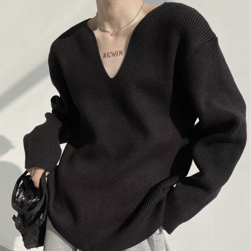 Áo Len Tay Dài Cổ Chữ v Thời Trang Phong Cách Hàn Quốc Cho Nam