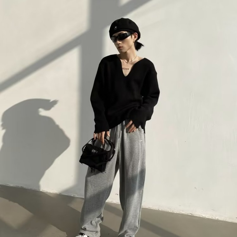 Áo Len Tay Dài Cổ Chữ v Thời Trang Phong Cách Hàn Quốc Cho Nam