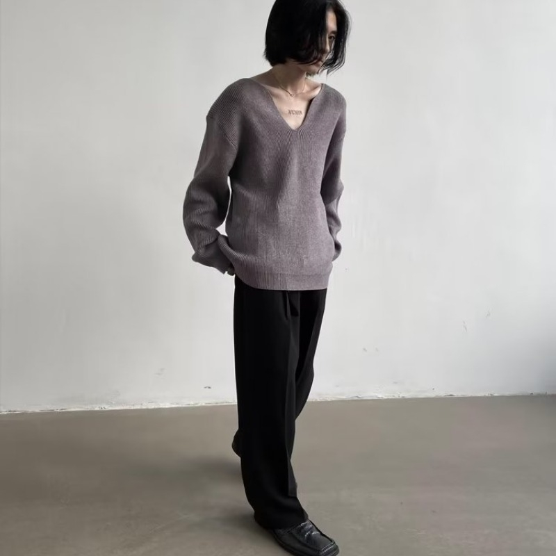 Áo Len Tay Dài Cổ Chữ v Thời Trang Phong Cách Hàn Quốc Cho Nam