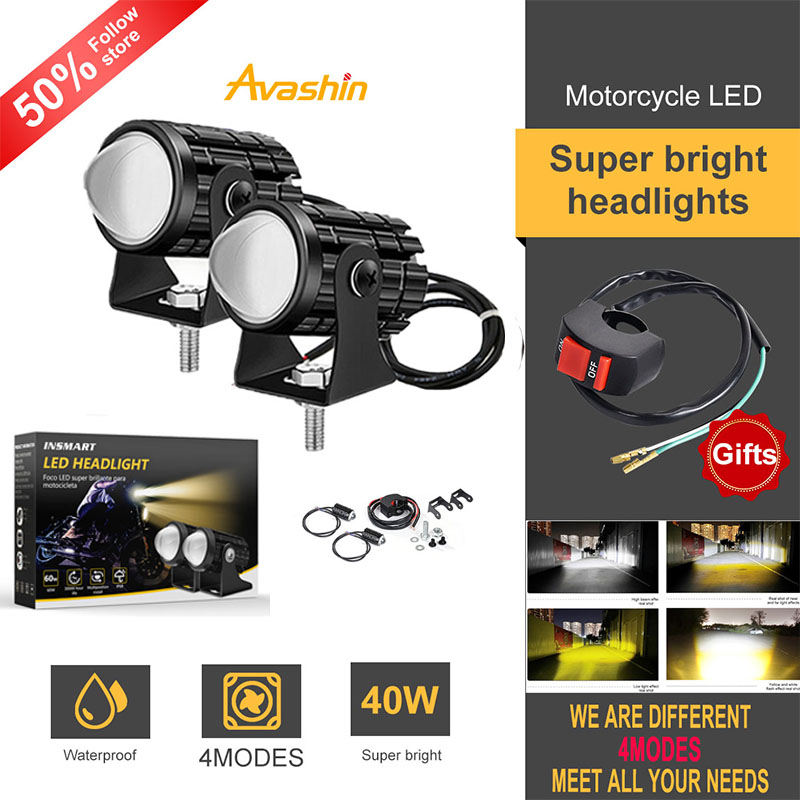 Đèn Trợ Sáng mini 4 Mầu xe máy đèn trợ sáng bi cầu mini led xey mini chính hãng bi cầu mini trợ sáng bi cầu xe máy