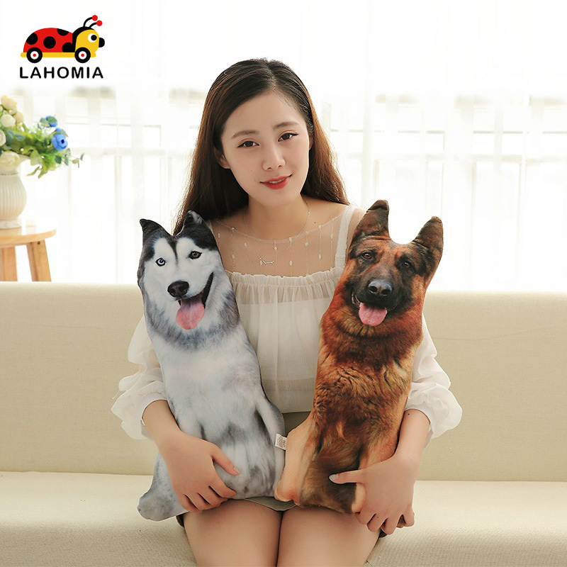 LAHOMIA 20/50CM Gối Ôm Nhồi Bông Hình Chú Chó 3d Dễ Thương