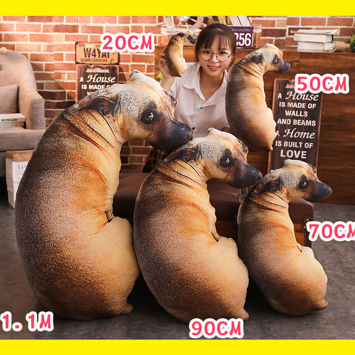 LAHOMIA 20/50CM Gối Ôm Nhồi Bông Hình Chú Chó 3d Dễ Thương