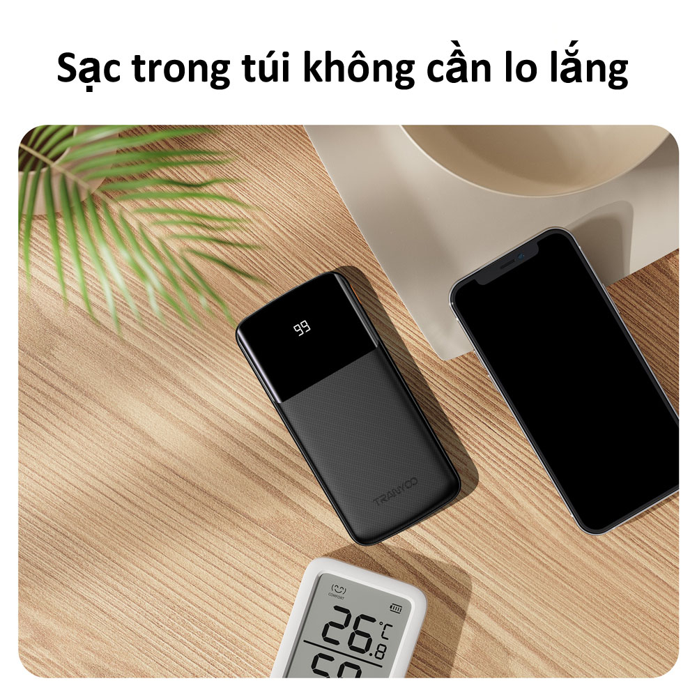 Pin Sạc dự phòng có sạc nhanh 10000mAh/20000mAh Màn hình LED TRANYOO PD/QC cho i Phone Samsung Xiaomi