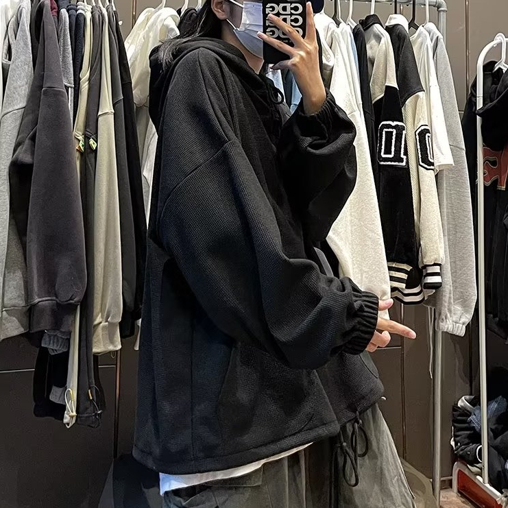 Áo hoodie Màu Trơn Phong Cách Hàn Quốc Thời Trang Cho Nam Nữ