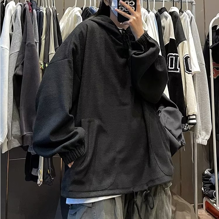Áo hoodie Màu Trơn Phong Cách Hàn Quốc Thời Trang Cho Nam Nữ