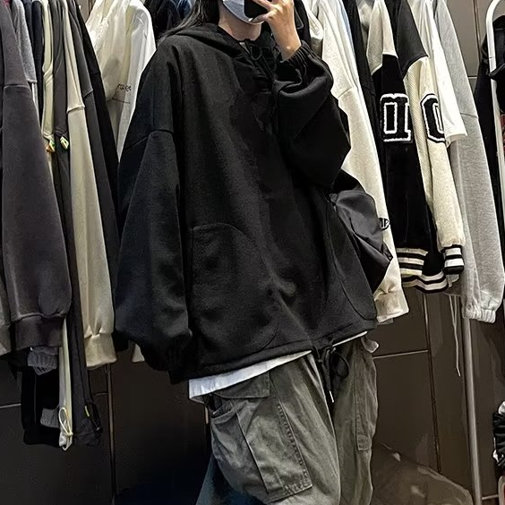 Áo hoodie Màu Trơn Phong Cách Hàn Quốc Thời Trang Cho Nam Nữ