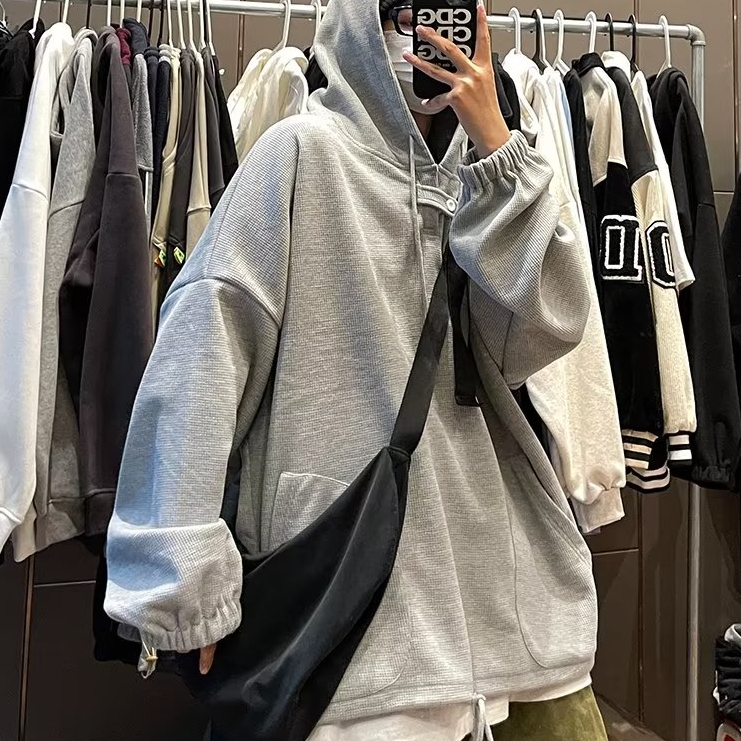 Áo hoodie Màu Trơn Phong Cách Hàn Quốc Thời Trang Cho Nam Nữ
