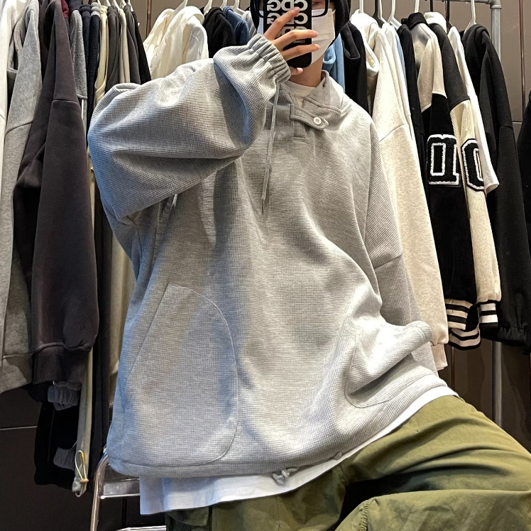 Áo hoodie Màu Trơn Phong Cách Hàn Quốc Thời Trang Cho Nam Nữ