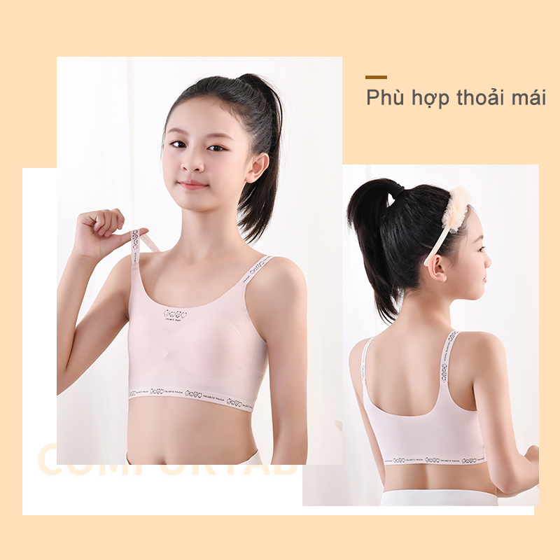 Latex Áo Lót Lụa Không Đường May Dành Cho Bé Gái 8-16 Tuổi