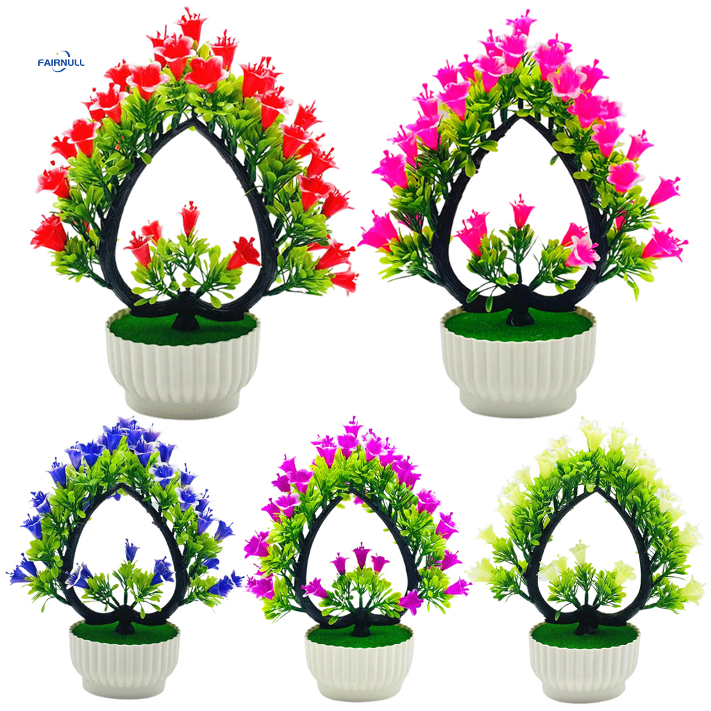 Fairnull Chậu Hoa lily Giả Bằng Nhựa Dùng Trang Trí Đám Cưới