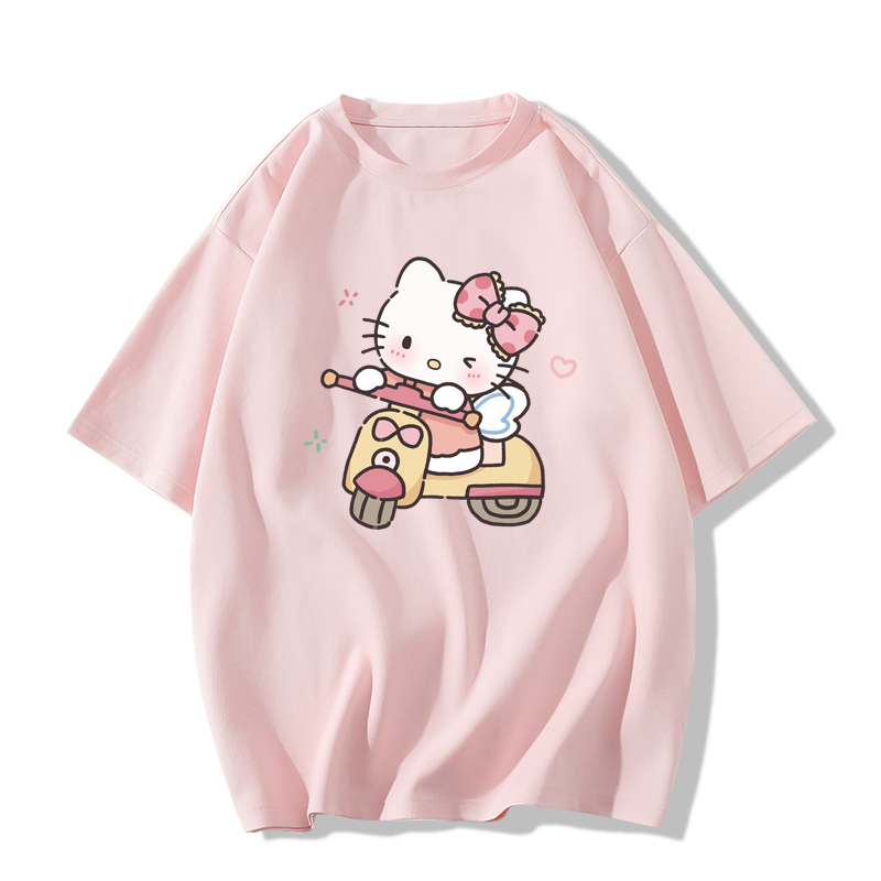 SELVZE Áo Thun cotton Tay Ngắn Dáng Rộng In Họa Tiết Hoạt Hình Phong Cách vintage