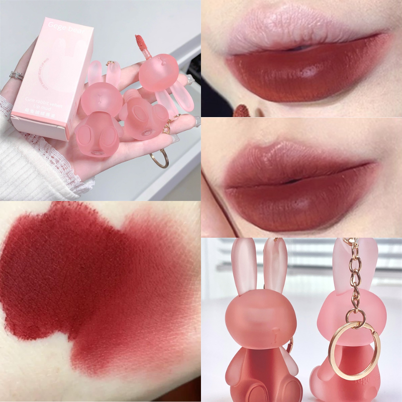 GEGE BEAR Son Kem Son Gấu Hot Trend Thiết Kế Cute Dưỡng Ẩm Lâu Trôi Lên Màu Cực Chuẩn