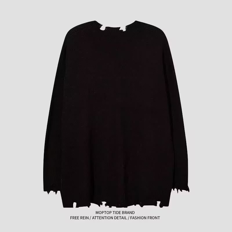 Aokang Áo sweater Dệt Kim Cao Cấp Phối Dây Xích Thời Trang Đường Phố Mỹ Dành Cho Nam Nữ