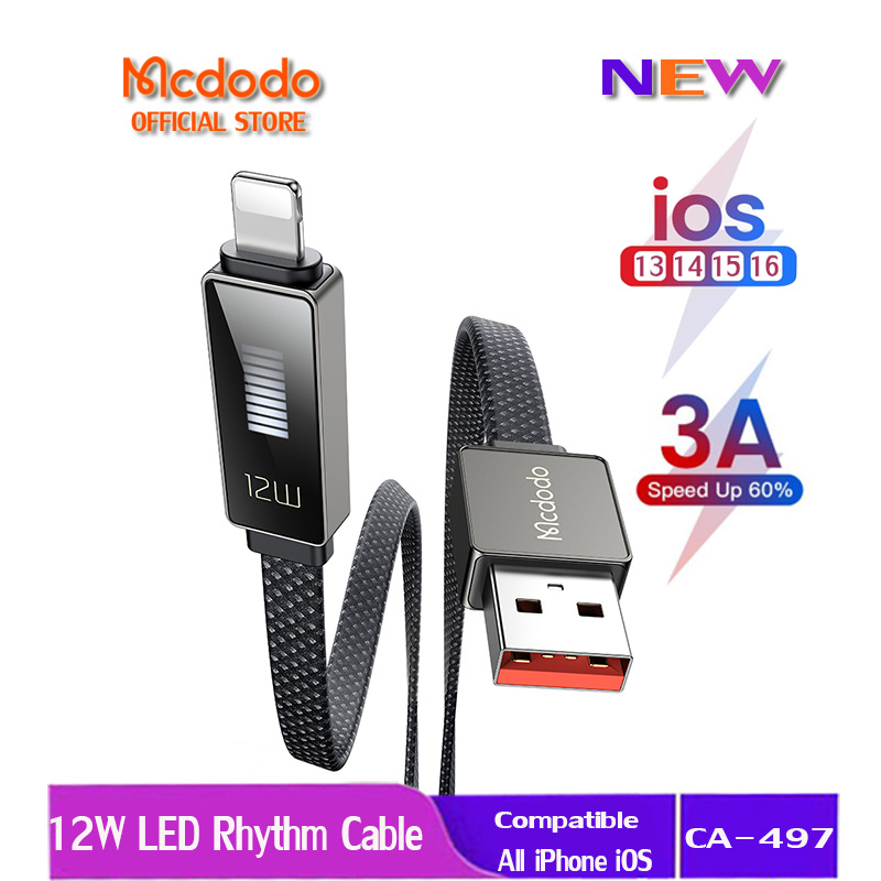 Mcdodo Dây Cáp Sạc Nhanh usb Sang lightning 3a Cho ip 14 13 12 11 xr 8 7 6 ios 16 15 14 ca-497