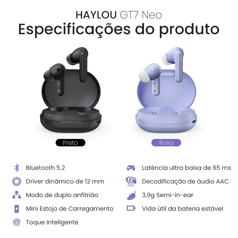 HAYLOU Hayalou gt7 neo tws Tai Nghe bluetooth 5.2 Chống Ồn Khi Chơi Game Và Phụ Kiện
