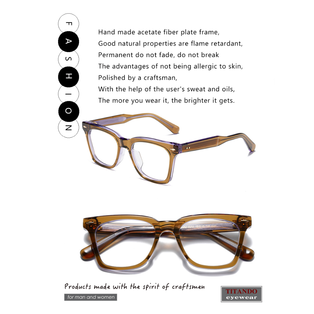 Gọng Kính Bằng Sợi acetate Thủ Công Phong Cách Mỹ Sang Trọng Thời Trang Cho Nam Và Nữ JACQUES JMMHBRX