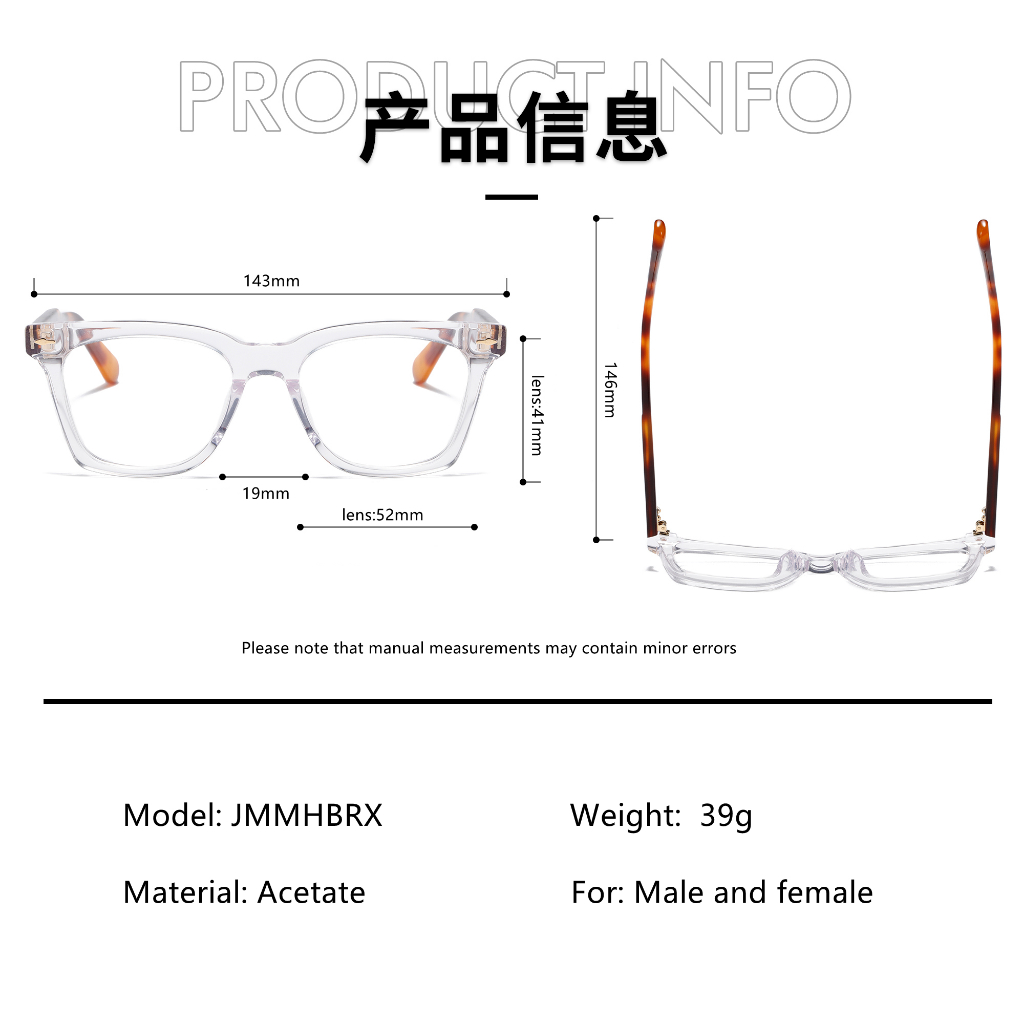 Gọng Kính Bằng Sợi acetate Thủ Công Phong Cách Mỹ Sang Trọng Thời Trang Cho Nam Và Nữ JACQUES JMMHBRX