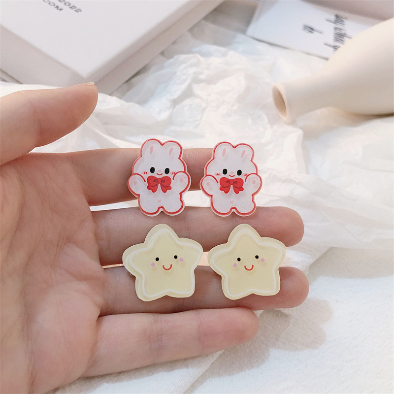 ✨✨Kẹp Tóc Hình Thỏ / Ngôi Sao / Ngôi Sao Hoạt Hình Đính Nơ Kiểu Hàn Quốc Dễ