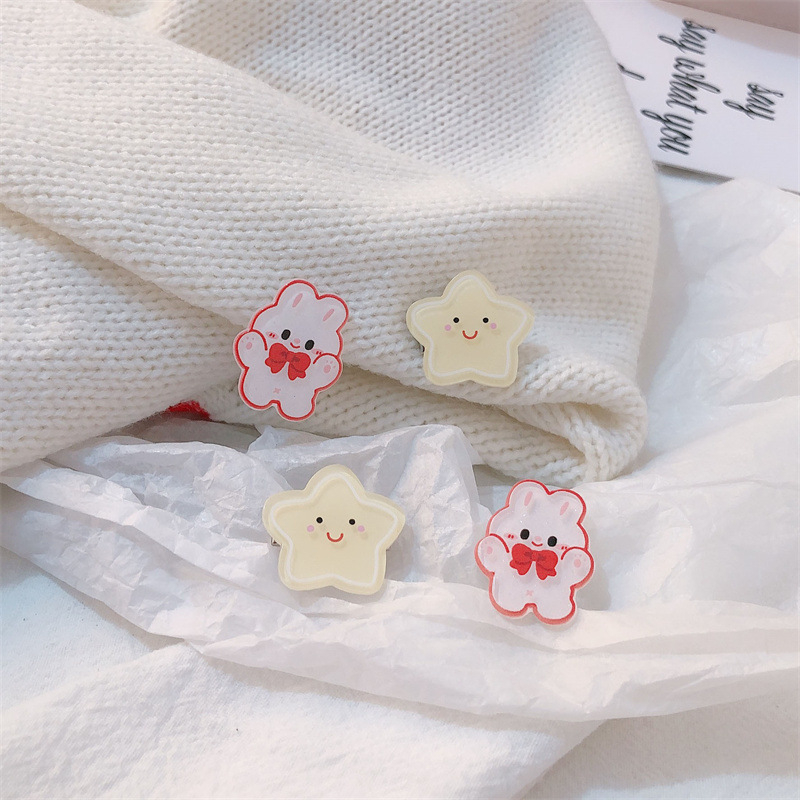 ✨✨Kẹp Tóc Hình Thỏ / Ngôi Sao / Ngôi Sao Hoạt Hình Đính Nơ Kiểu Hàn Quốc Dễ