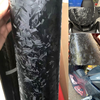 1 Cuộn Giấy Vinyl Sợi Carbon Tổng Hợp Màu Đen Bạc Dán Trang Trí Xe Hơi Nhãn dán xe máy