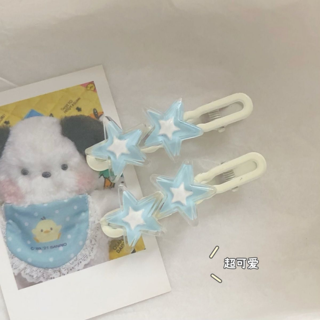 ✨✨Kẹp Tóc ins Hình Ngôi Sao Năm Cánh Trong Suốt Ngọt Ngào Dễ Thương Cho Nữ