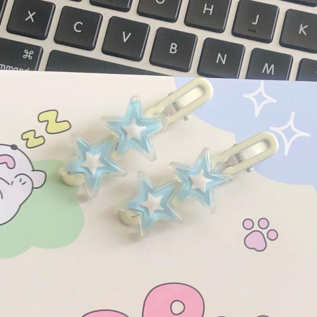 ✨✨Kẹp Tóc ins Hình Ngôi Sao Năm Cánh Trong Suốt Ngọt Ngào Dễ Thương Cho Nữ