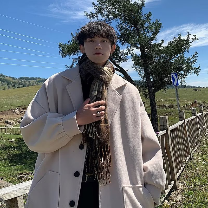 Live great Áo Khoác Dày Vừa Và Dài Vừa Phong Cách Hàn Quốc Cao Cấp Cho Nam