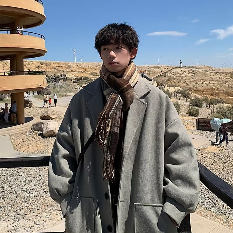 Live great Áo Khoác Dày Vừa Và Dài Vừa Phong Cách Hàn Quốc Cao Cấp Cho Nam