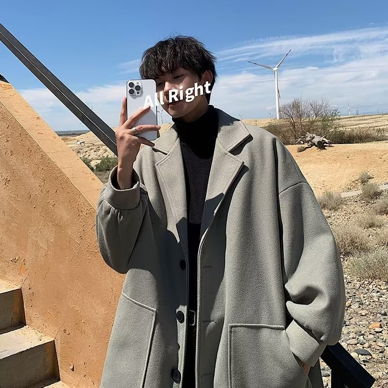 Live great Áo Khoác Dày Vừa Và Dài Vừa Phong Cách Hàn Quốc Cao Cấp Cho Nam