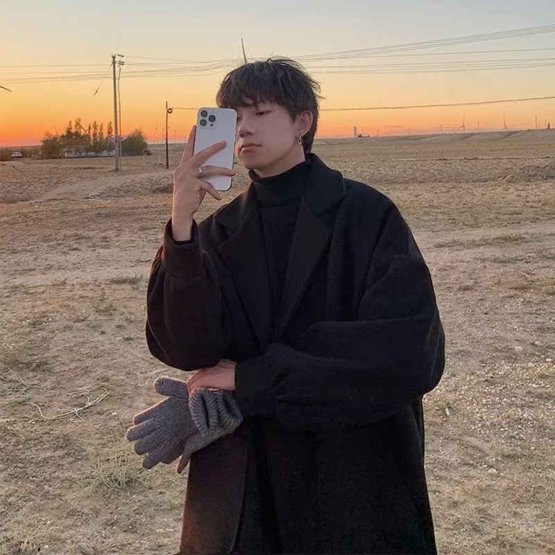 Live great Áo Khoác Dày Vừa Và Dài Vừa Phong Cách Hàn Quốc Cao Cấp Cho Nam