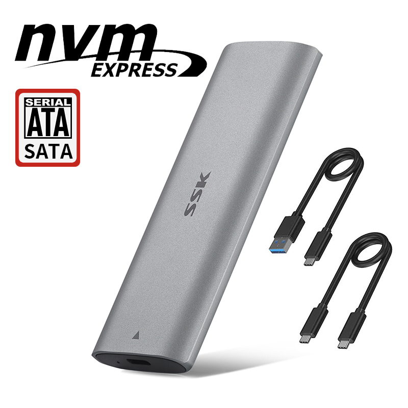 SSK Vỏ SSD M.2 Hộp đựng USB3.2 SSD Enclosure to USB PCIE SSD 2042 2260 2280 SSD CASE