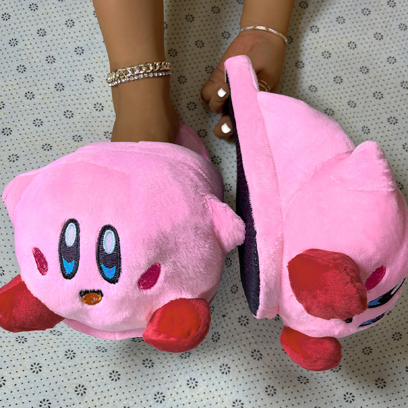 Dép Bông Đi Trong Nhà Hình Ngôi Sao kirby nintendo 28cm Giữ Ấm Mùa Đông Cho Nam Nữ