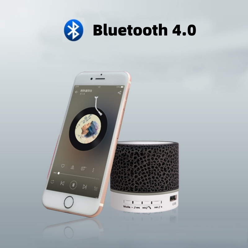 Loa Bluetooth Không Dây Mini Hỗ Trợ Thẻ Tf Có Đèn LED Phát Sáng