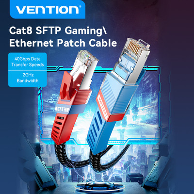 Vention Dây Cáp Mạ Vàng 40gbps cat 8 Tốc Độ Cao Kết Nối rj45 Dành Cho Game Thủ xbox pc
