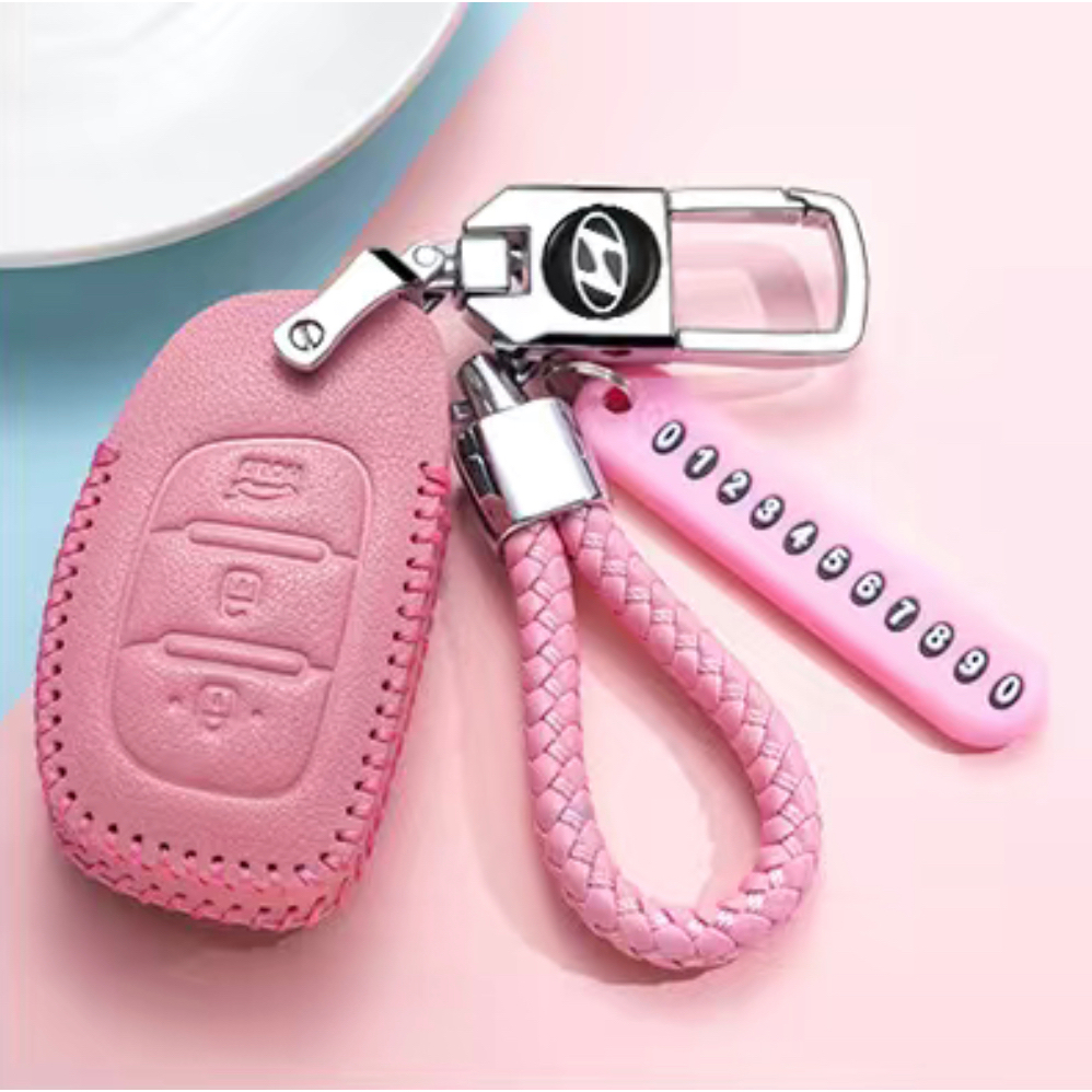 Bao da bọc bảo vệ cho đầu chìa khóa xe hơi Hyundai I10/ Tucson/ Elantra 2020