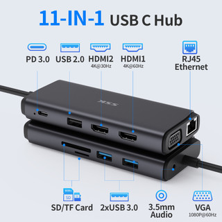 Ssk sc211 usb c hub 4k 60hz hdmi hub thunderbolt macbook hub