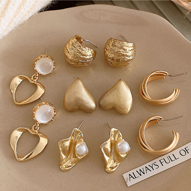 Bông Tai Hợp Kim Đơn Giản Thời Trang Cho Nữ