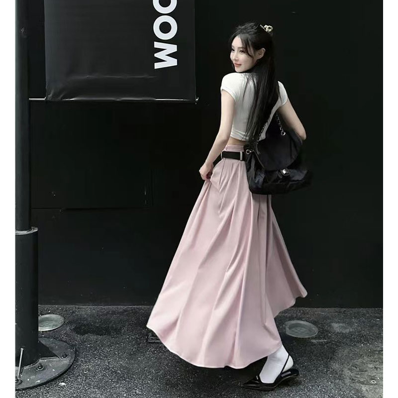 Bán Chạy✨Bộ Áo Lửng Dáng Ôm Phối Chân Váy Dài Lưng Cao Thời Trang Mùa Hè Hàng Mới Dành Cho Bạn Nữ