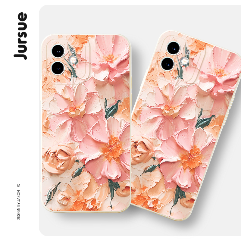 Ốp điện thoại JURSUE dễ thương đẹp hoa mềm Cho IPHONE 15 14 13 12 11 PRO MAX SE 2020 X XR XS ip 8 7 6 6S PLUS XYH2156