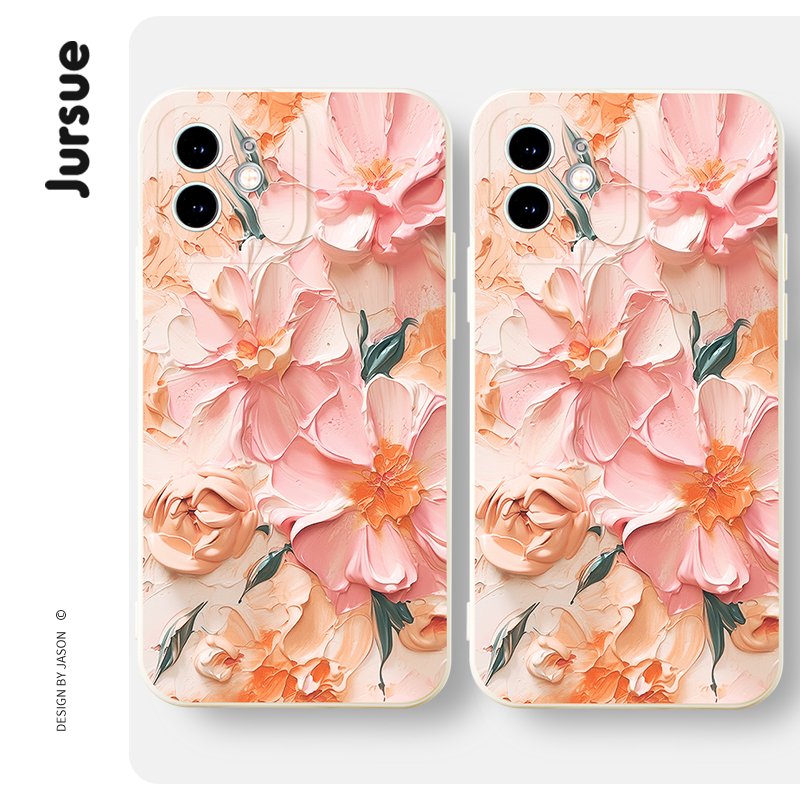 Ốp điện thoại JURSUE dễ thương đẹp hoa mềm Cho IPHONE 15 14 13 12 11 PRO MAX SE 2020 X XR XS ip 8 7 6 6S PLUS XYH2156