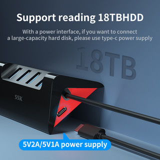 SSK USB C HUB USB3.0 USB Adapter Fast Data Transfer USB Hub Connector