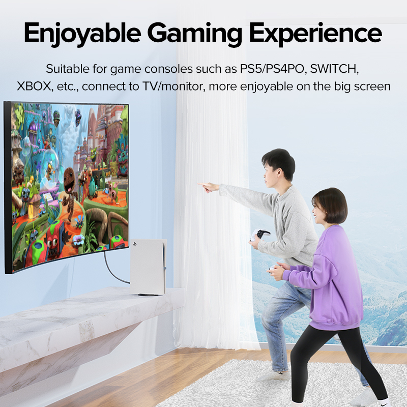 Dây Cáp Chuyển Đổi hdmi 8k 2.1 Sang hdmi 60hz / 144hz Tốc Độ Cao Cho hdtv ps5 / ps4 pro xbox